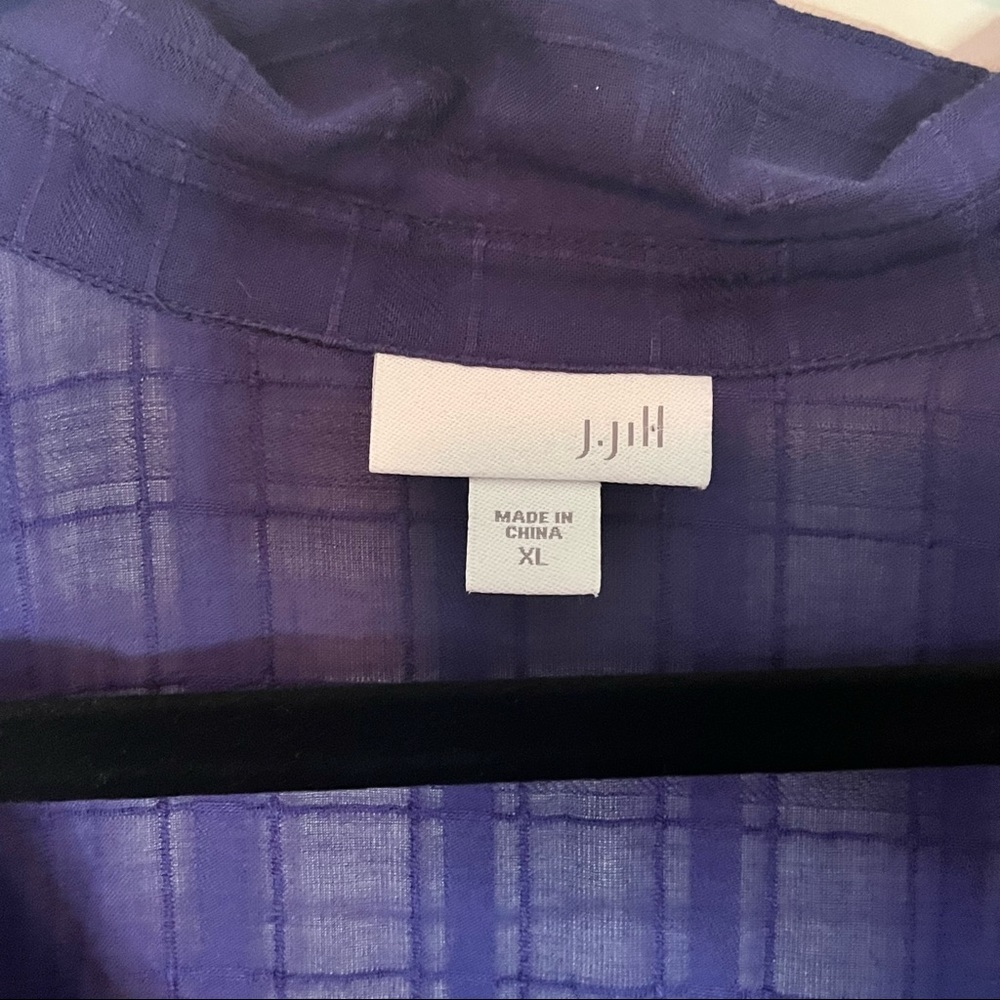 J. Jill Button Down Baby Doll Window Pane Shirt XL - Picture 4 of 7